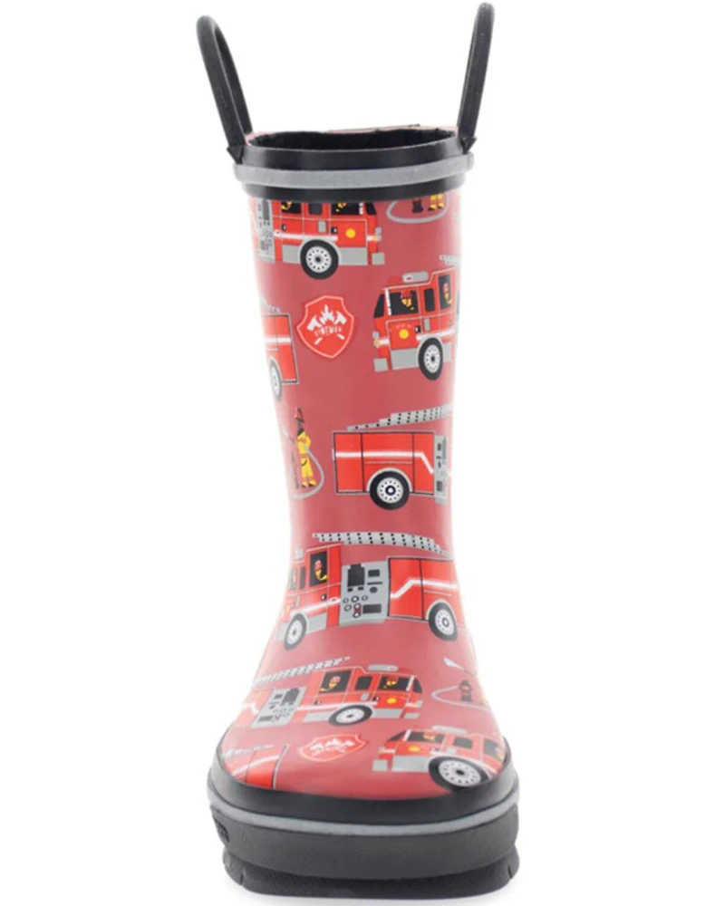 Western Chief Boys' Fire Truck Tread Rain Boots - Round Toe