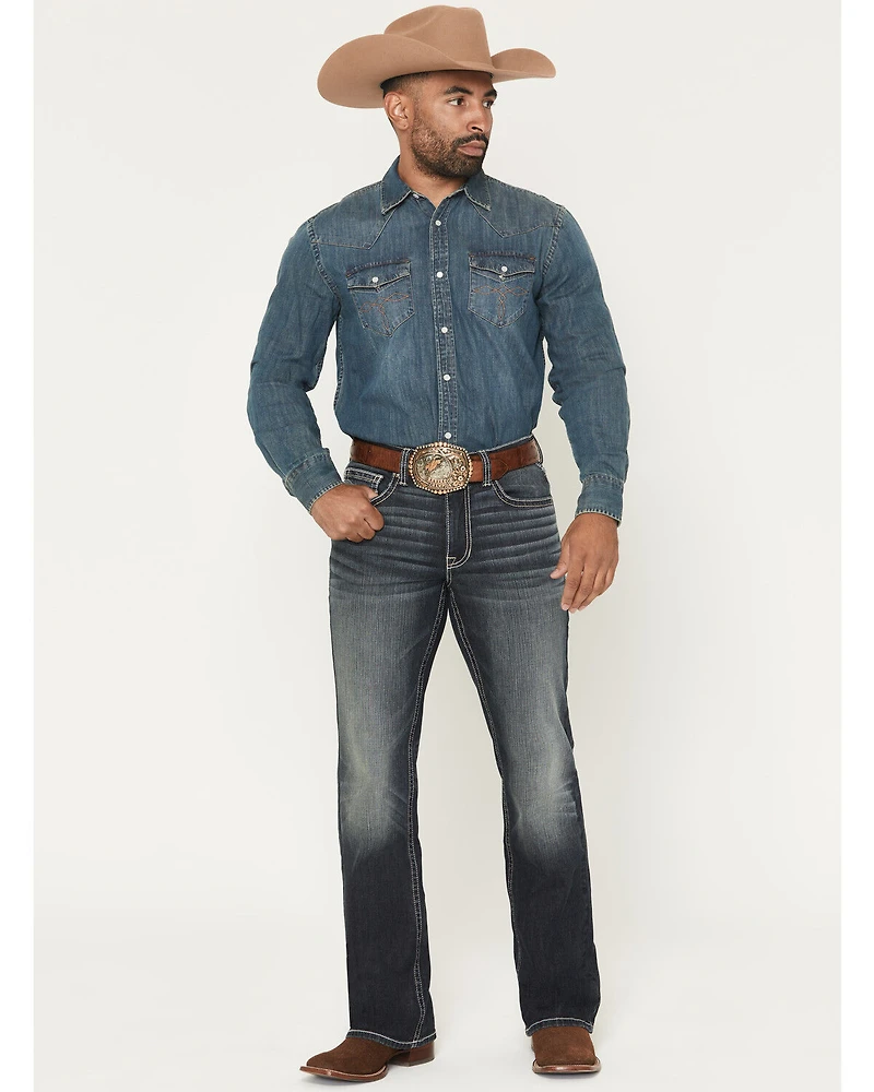Cody James Men's Cayanne Wash Duke Relaxed Bootcut Stretch Denim Jeans
