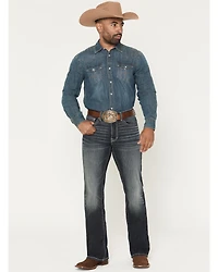 Cody James Men's Cayanne Wash Duke Relaxed Bootcut Stretch Denim Jeans