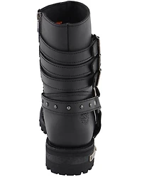 Milwaukee Leather Women's Triple Buckle Harness Moto Boots - Round Toe