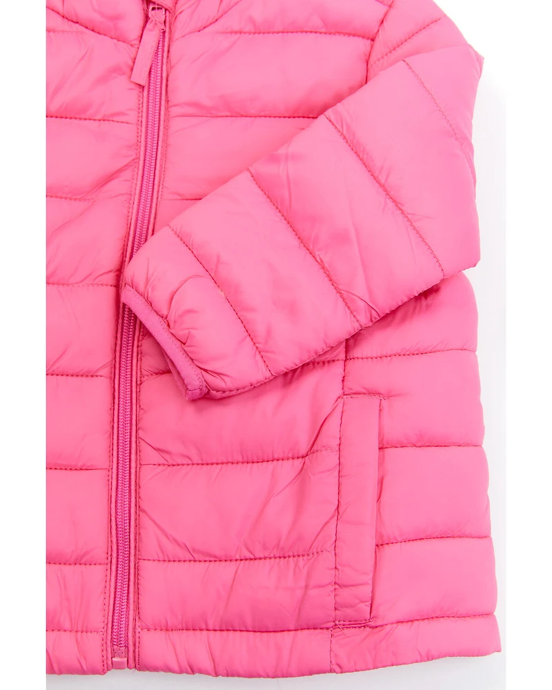 Urban Republic Girls' Quilted Packable Puffer Hooded Jacket