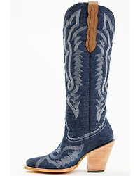 Corral Women's Denim Embroidered Tall Western Boots - Snip Toe