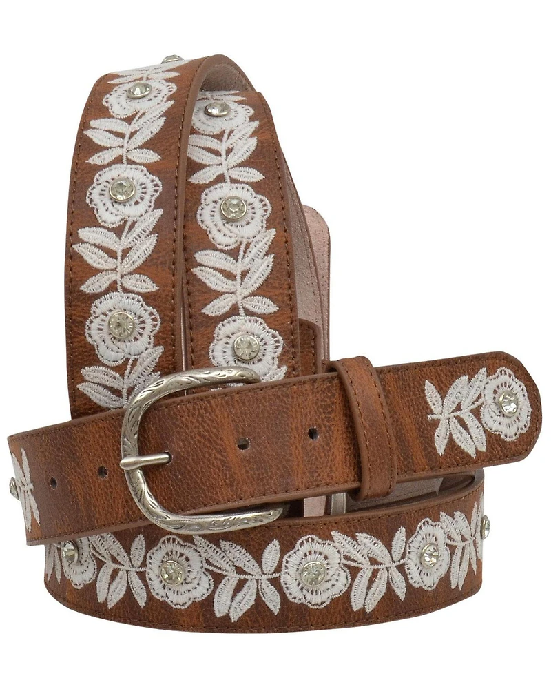 Shyanne Women's White Floral Embroidered Belt