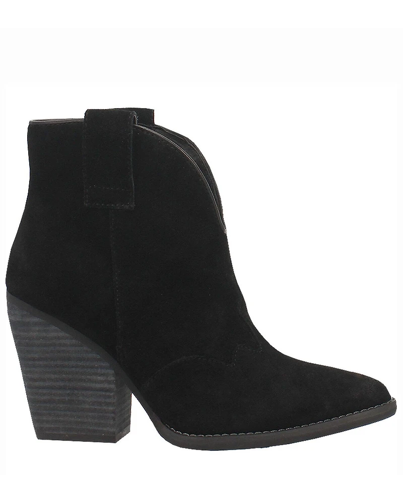 Dingo Women's Black Flannie Fashion Booties - Round Toe