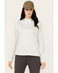 Carhartt Women's Force Sun Defender Relaxed Fit Lightweight Logo Hooded Graphic Long Sleeve