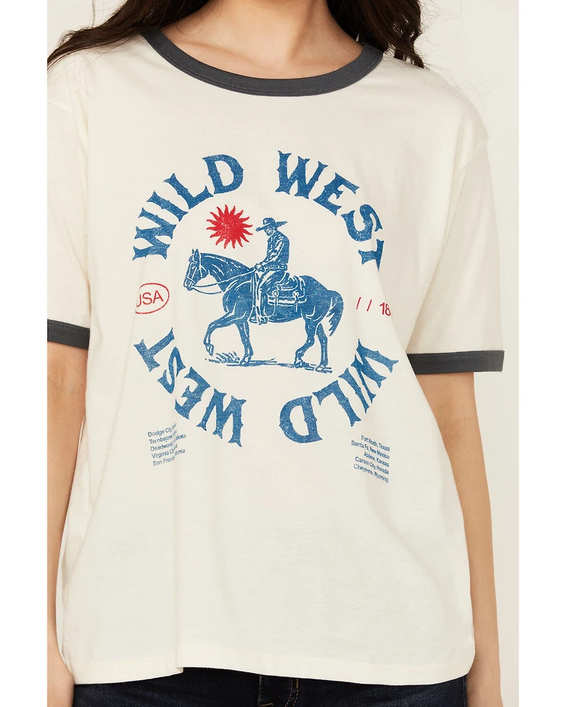 Girl Dangerous Women's Wild West Short Sleeve Ringer Tee