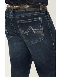Rock 47 by Wrangler Men's Victor Dark Wash Slim Straight Stretch Denim Jeans