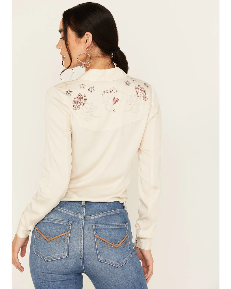 Idyllwind Women's Jessamin Embellished Long Sleeve Tie-Front Snap Western Shirt