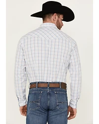 Wrangler 20X Men's Plaid Print Long Sleeve Pearl Snap Stretch Western Shirt