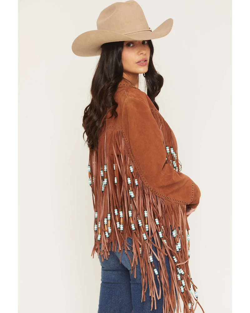 Cripple Creek Women's Amberglow Hand Laced Snap Front Suede Jacket