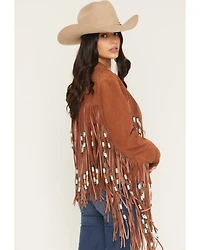 Cripple Creek Women's Amberglow Hand Laced Snap Front Suede Jacket