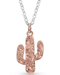 Montana Silversmiths Women's Desert Darling Rose Cactus Pendant Necklace