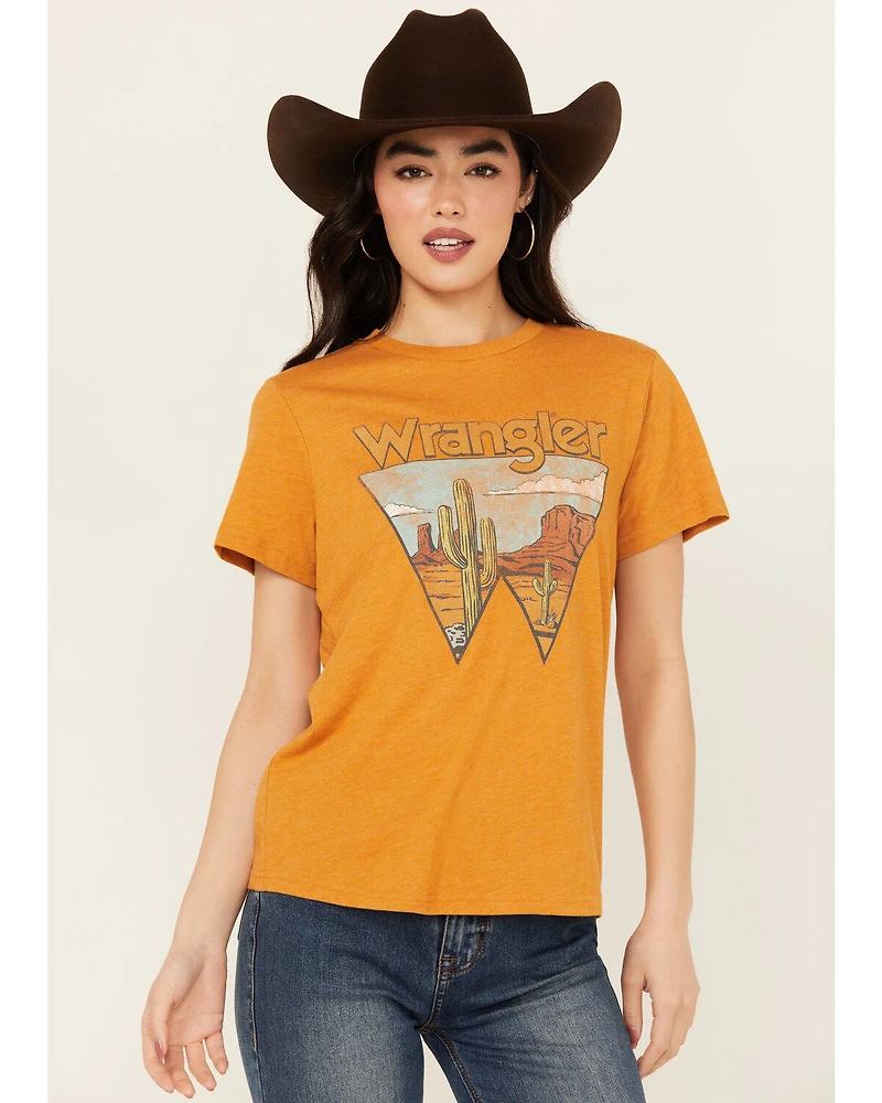 Wrangler Women's Logo Desert Scene Short Sleeve Graphic Tee