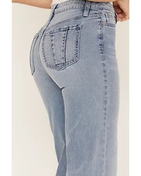 Shyanne Women's Light Wash High Rise Seamed Flare Jeans