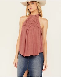 Eyeshadow Women's Battenburg Lace Tank