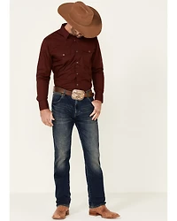 Gibson Men's Basic Solid Long Sleeve Pearl Snap Western Shirt