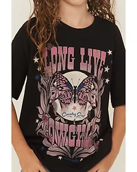 Wrangler X Lainey Girls' Long Live Cowgirls Short Sleeve Graphic Tee