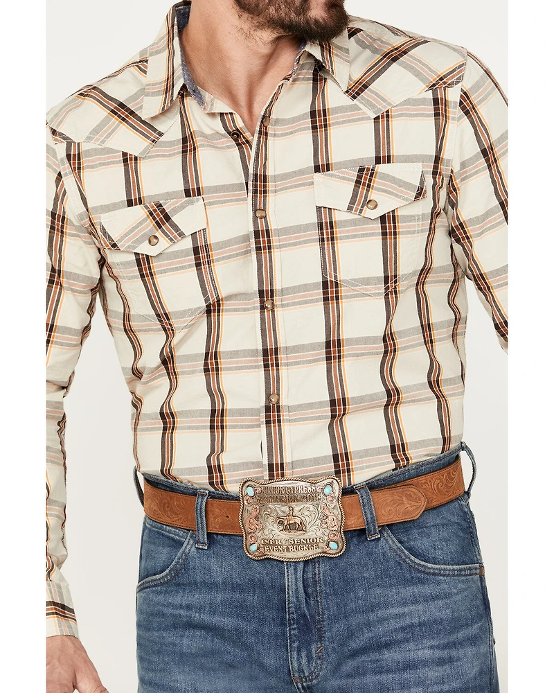 Cody James Men's Sundowner Plaid Print Long Sleeve Western Snap Shirt