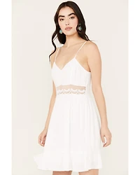 Jolt Women's Crochet Waist Mini Dress