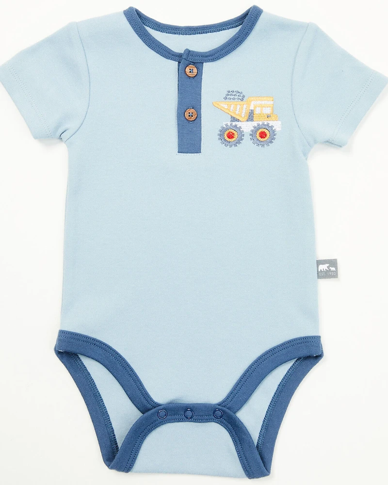 Rugged Bear Infant Boys' Construction Print Onesies - 2 Pack