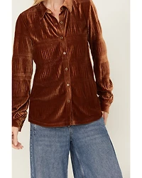Rock & Roll Denim Women's Velvet Button Up Long Sleeve Shirt