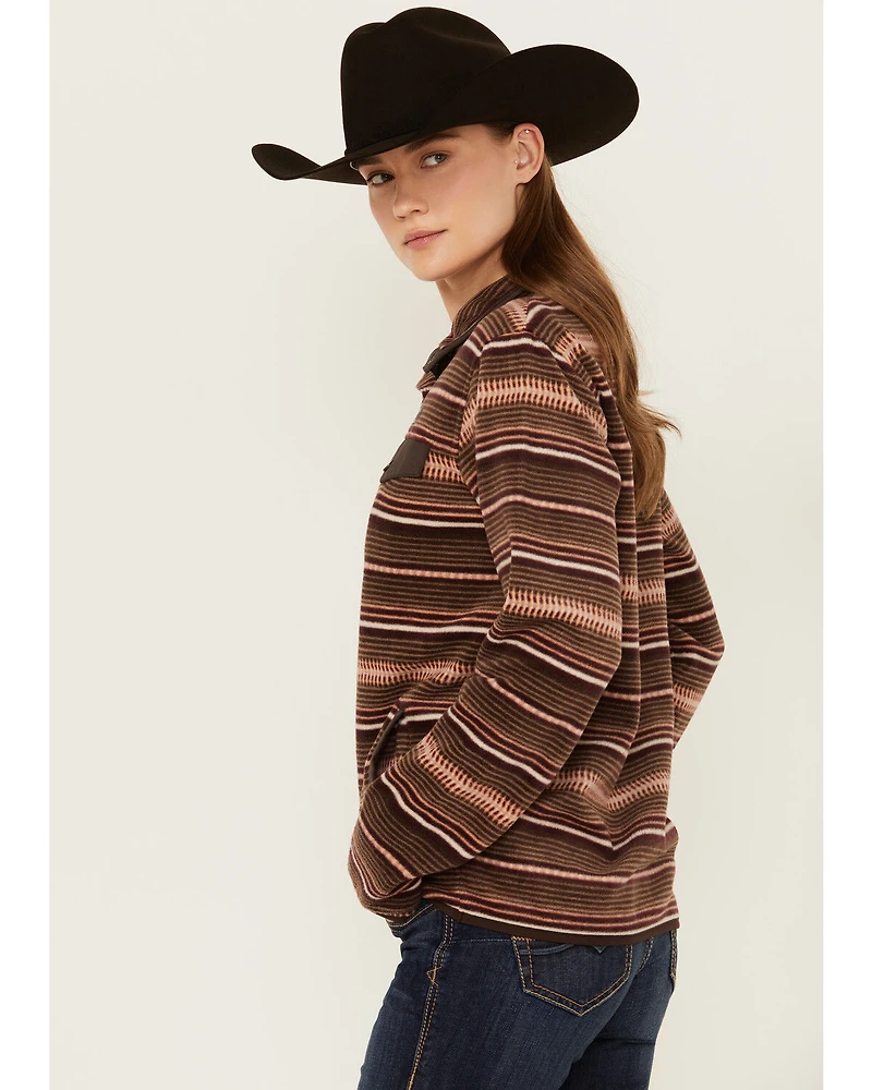 Cinch Women's Serape Striped Print Fleece Pullover