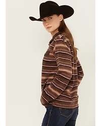 Cinch Women's Serape Striped Print Fleece Pullover