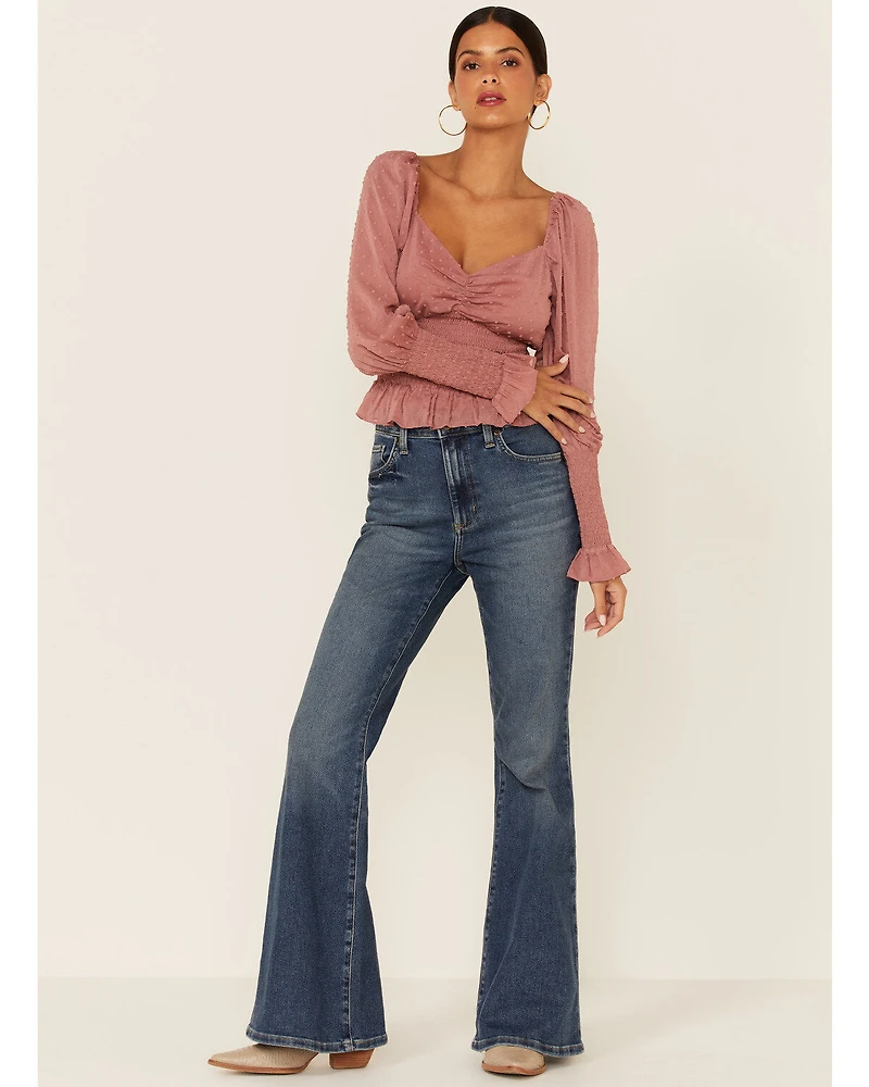 Sadie & Sage Women's Rachel Smocked Long Sleeve Top
