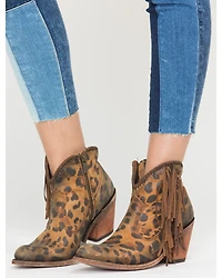 Liberty Black Women's Chita Miel Fringe Booties - Round Toe