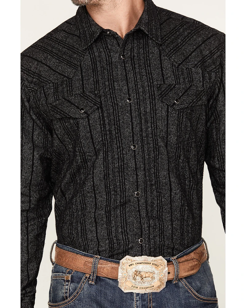 Blue Ranchwear Men's Jasper Heather Long Sleeve Snap Flannel Shirt