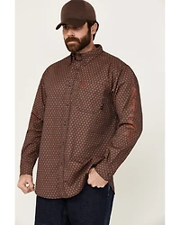 Ariat Men's FR Adirondack Geo Print Long Sleeve Button-Down Western Work Shirt