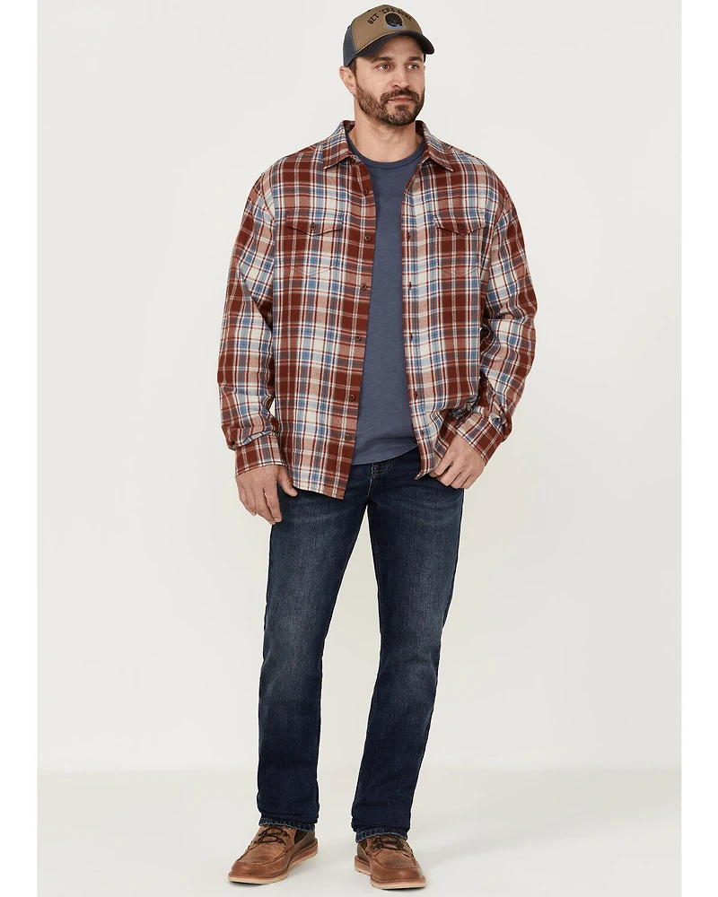 Brothers and Sons Men's Plaid Casual Woven Long Sleeve Button Down Western Shirt