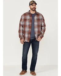 Brothers and Sons Men's Plaid Casual Woven Long Sleeve Button Down Western Shirt