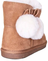 Cloud Nine Girls' Sheepskin Pom Boots - Round Toe