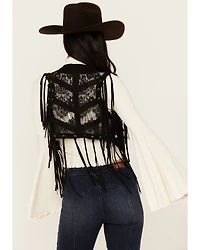Vocal Women's Braided Lace Fringe Vest