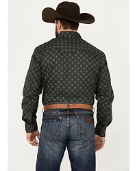 Wrangler Retro Men's Premium Medallion Print Long Sleeve Snap Western Shirt