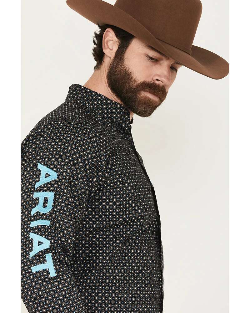Ariat Men's Team Abel Geo Print Long Sleeve Button-Down Western Shirt