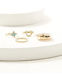 Shyanne Women's Pearls Ring Set - 4 Piece