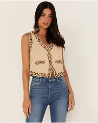Idyllwind Women's Embroidered Floral Suede Vest