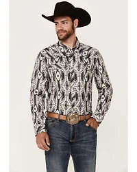 Rock & Roll Denim Men's Tek Southwestern Print Long Sleeve Snap Western Shirt