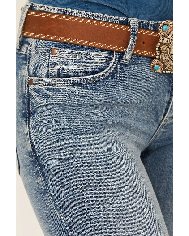 Wrangler Retro Women's Donna Medium Wash Mid Rise Trouser Stretch Denim Jeans