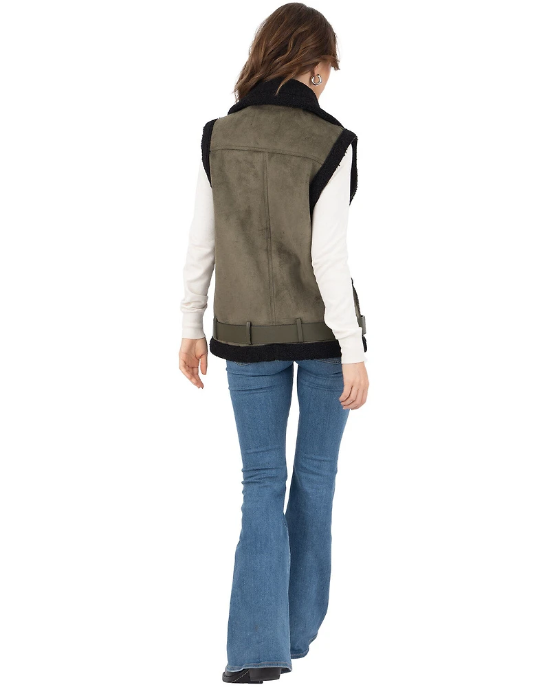 Frye Women's Belted Faux Shearling Vest