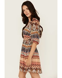Shyanne Women's Southwestern Print Long Sleeve Mini Dress