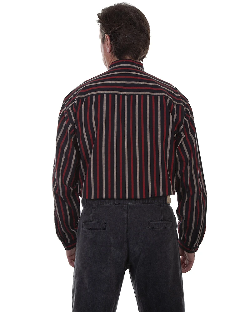 Rangewear by Scully Men's Black Stripe Long Sleeve Western Shirt