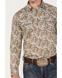 Cody James Men's Gold Dust Paisley Print Long Sleeve Snap Western Shirt