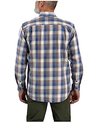 Carhartt Men's FR Force Rugged Flex® Loose Fit Twill Plaid Print Long Sleeve Button-Down Shirt
