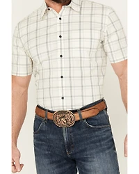 Cody James Men's Open Field Plaid Print Short Sleeve Button-Down Stretch Western Shirt