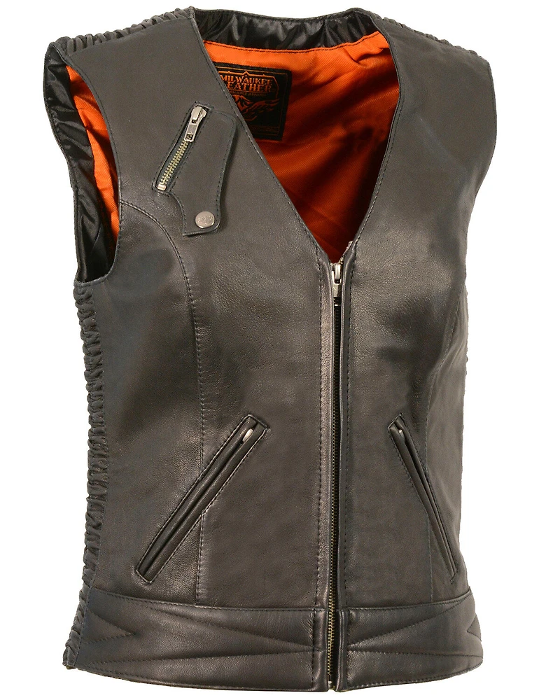 Milwaukee Leather Women's Lightweight Crinkle Snap Front Vest - 5X