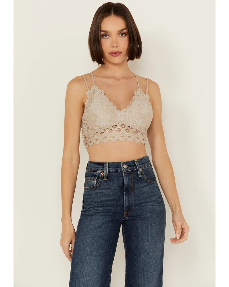 Wishlist Women's Strappy Lace Applique Scallop Bralette