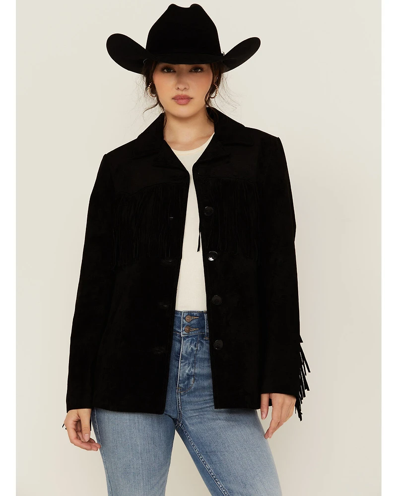 Scully Women's Solid Fringe Blazer